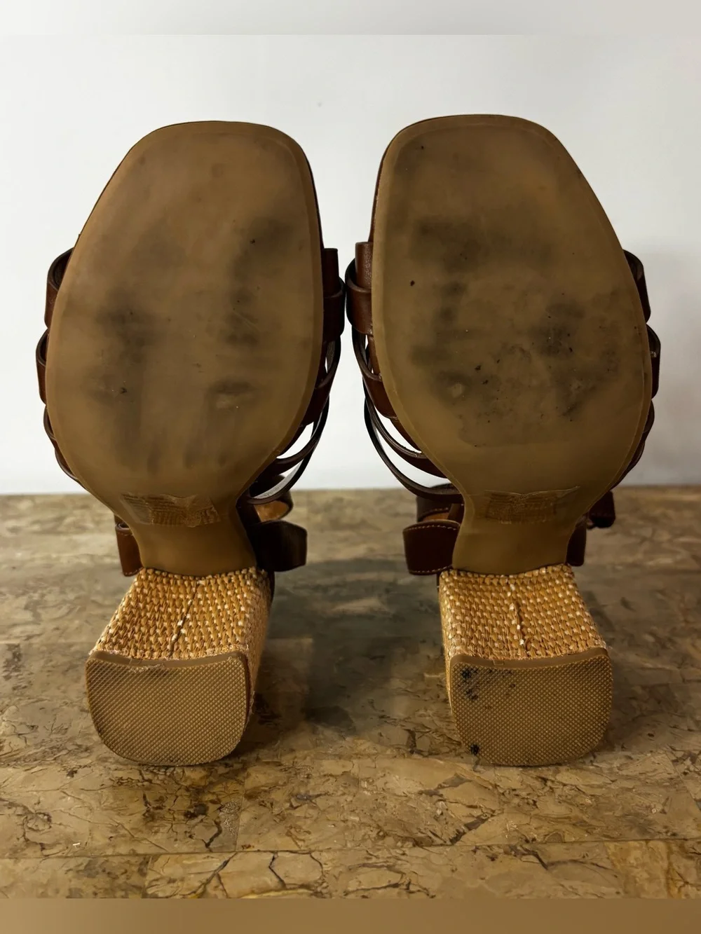 LC Lauren Conrad Bluegum Brown High Heel Sandals Size 6